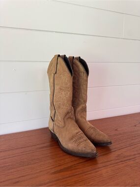 Brown Suede Pull-On Boot (Top View)